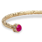 Halcyon Days Hammered Torque Bangle in Pink Tourmaline & Gold, alternate view