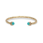 Halcyon Days Hammered Torque Bangle in Turquoise & Gold Women's Fine Bangle Bracelet