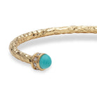 Halcyon Days Hammered Torque Bangle in Turquoise & Gold Women's Fine Bangle Bracelet, alternate view