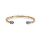 Halcyon Days Hammered Torque Forget-Me-Not Blue & Gold Bangle Women's Fine Bangle Bracelet