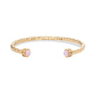 Halcyon Days Hammered Torque Rose Quartz & Gold Bangle Women's Fine Bangle Bracelet, alternate view