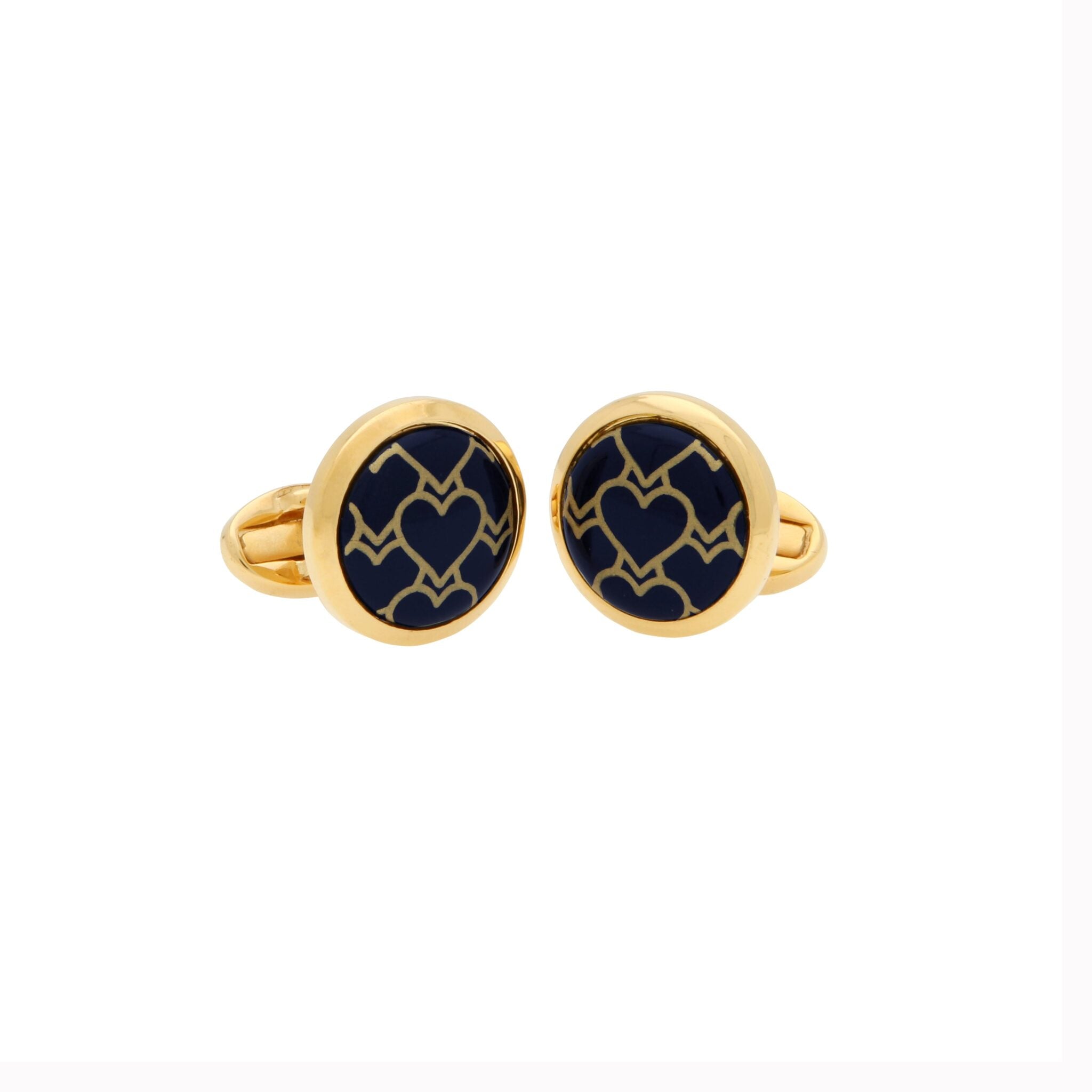 Halcyon Days Heart Trellis Cufflinks — Red