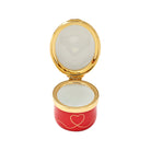 Halcyon Days "Hearts & Kisses" Red Enamel Box - Personalised, alternate view