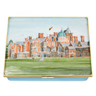 Halcyon Days HM King's Watercolours - Sandringham House Leather-lined Enamel Box
