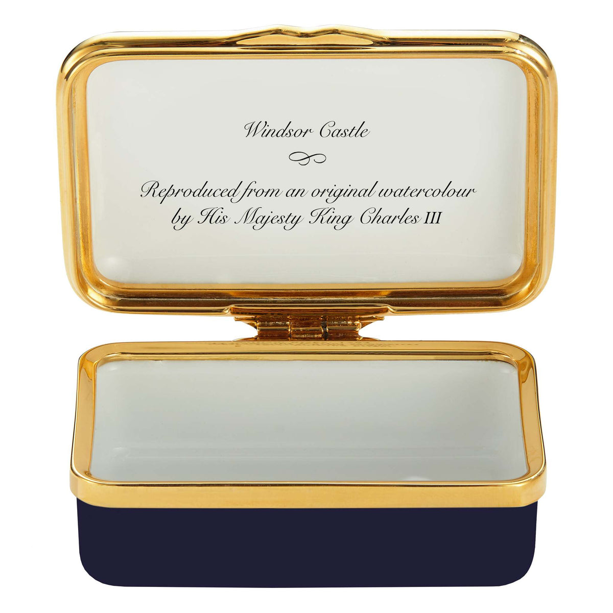 Halcyon Days HM King's Watercolours - Windsor Castle Enamel Box, alternate view