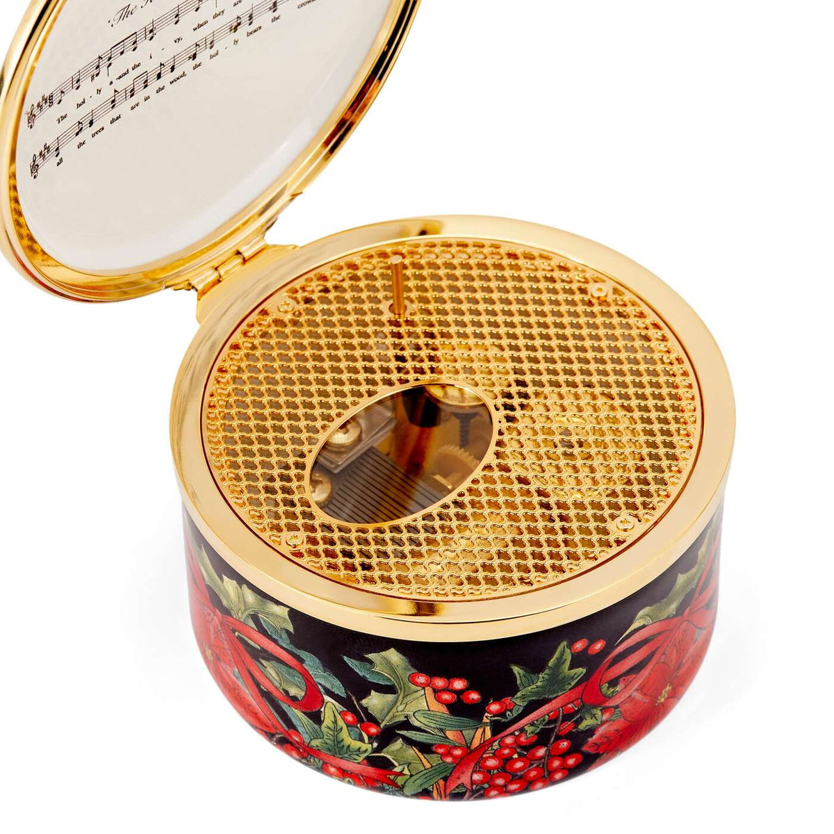 Halcyon Days "Holly & the Ivy" Enamel Musical Box, alternate view
