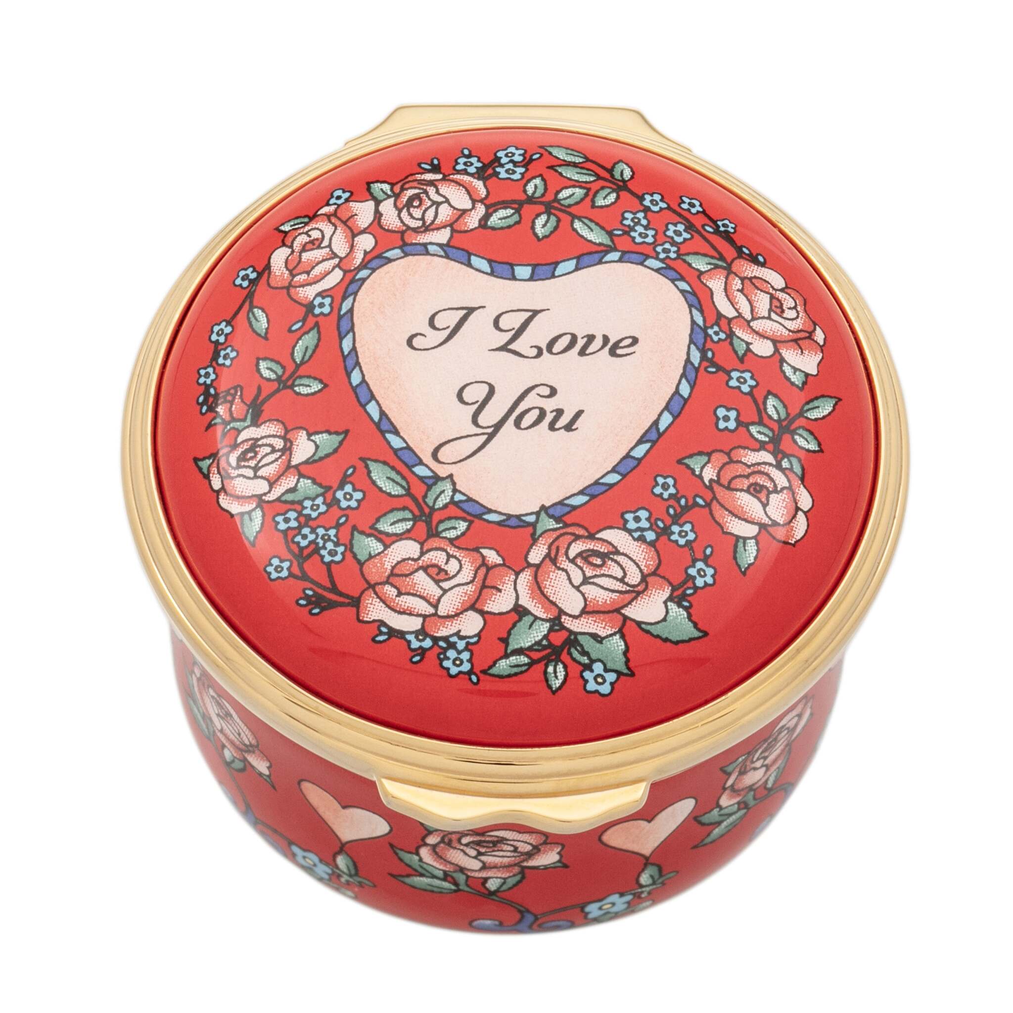 Halcyon Days "I Love You" Enamel Box - Personalised