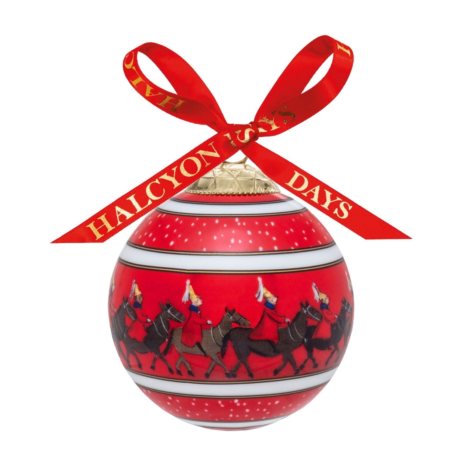 Halcyon Days Life Guards in the Snow Red 3" Bauble Christmas Ornament
