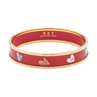 Halcyon Days Love Hearts Gold Enamel Bangle Women's Fine Bangle Bracelet — Medium