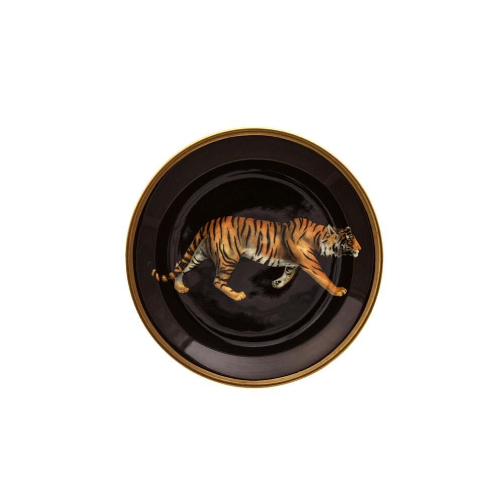 Halcyon Days Magnificent Wildlife Tiger - Coaster in Black