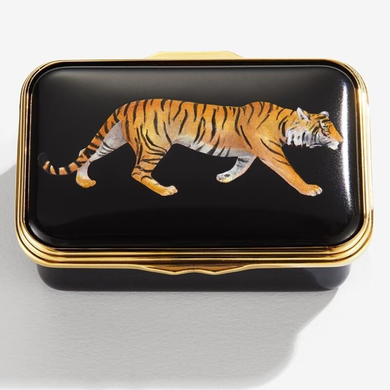 Halcyon Days Magnificent Wildlife Tiger - Enamel Box, alternate view