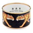 Halcyon Days Magnificent Wildlife Tiger - Enamel Cuff Bangle in Black Women's Fine Cuff Bracelet — Small