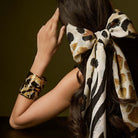 Halcyon Days Magnificent Wildlife Tiger - Enamel Cuff Bangle in Black, alternate view