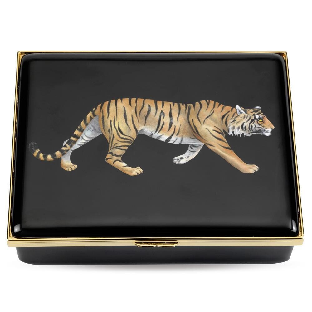 Halcyon Days Magnificent Wildlife Tiger - Prestige Enamel Box
