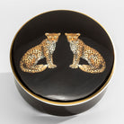 Halcyon Days Magnificent Wildlife Twin Leopard - Trinket Box in Black Decorative Tray