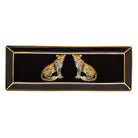 Halcyon Days Magnificent Wildlife Twin Leopards - Pen Tray in Black