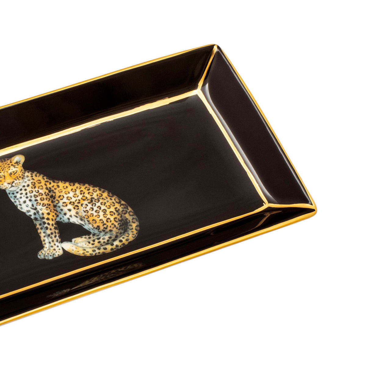 Halcyon Days Magnificent Wildlife Twin Leopards - Pen Tray in Black, alternate view