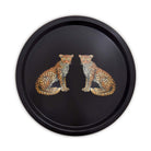 Halcyon Days Magnificent Wildlife Twin Leopards - Round Birchwood Tray