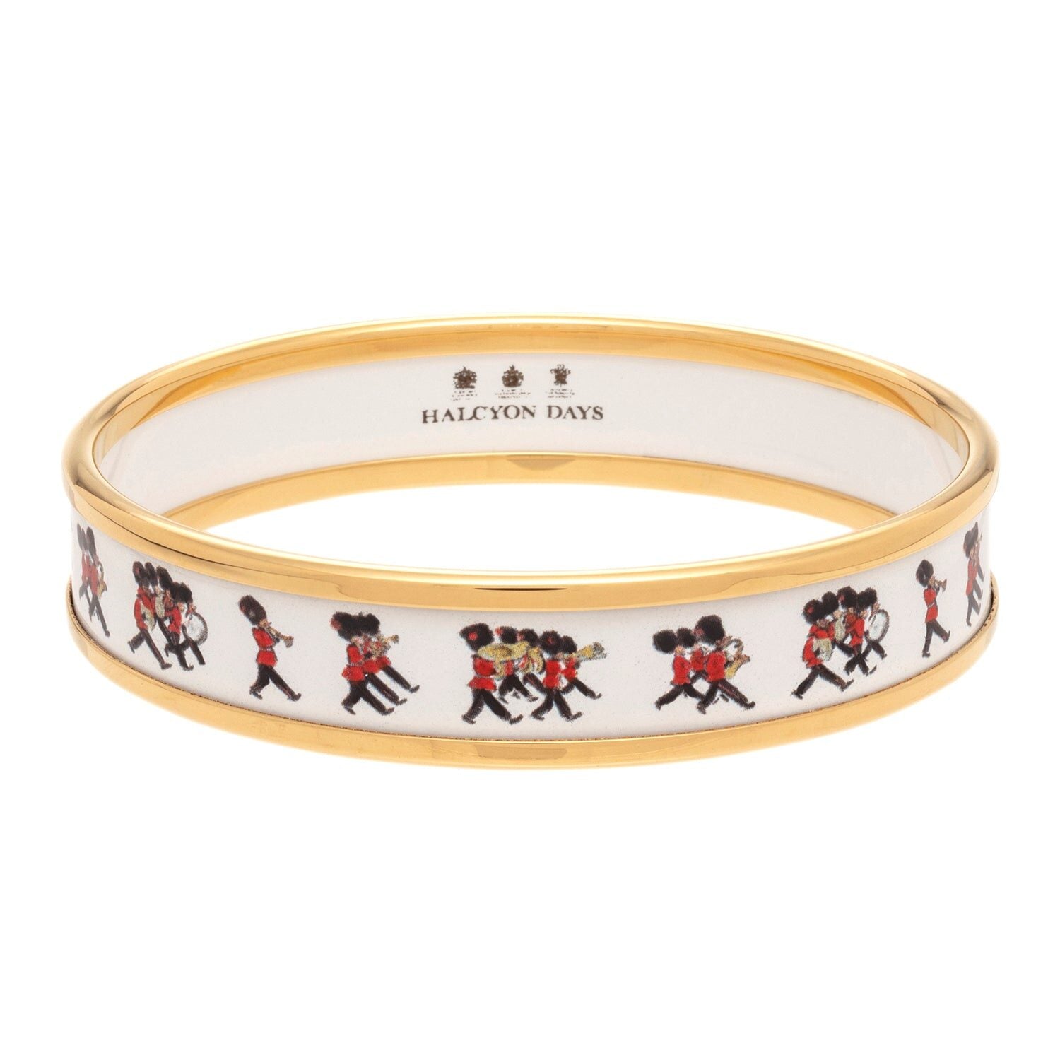 Halcyon Days Marching Down the Mall Enamel Bangle Women's Fine Bangle Bracelet — Medium