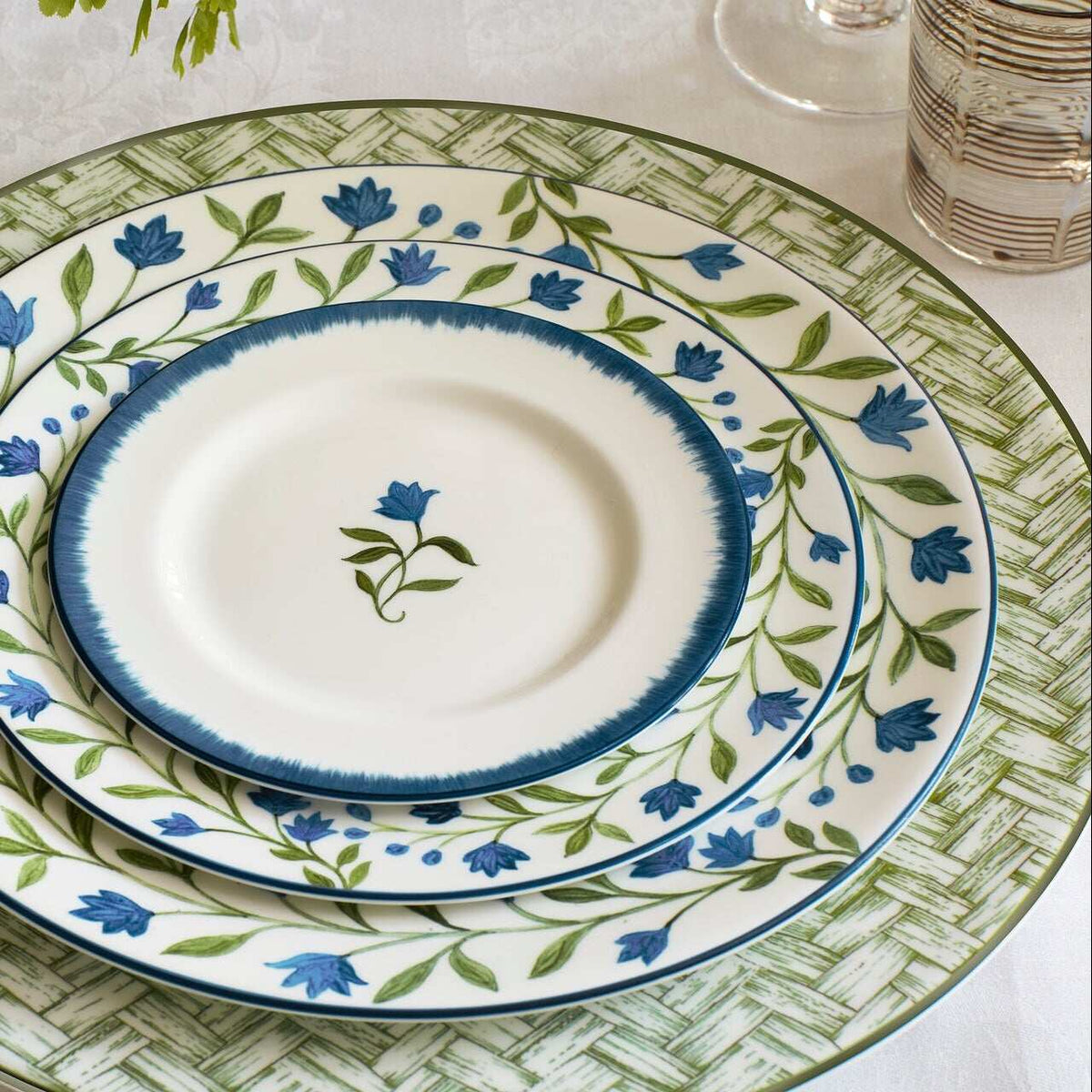Halcyon Days Marguerite Basket Weave Green 10" Plate By Nina Campbell, alternate view