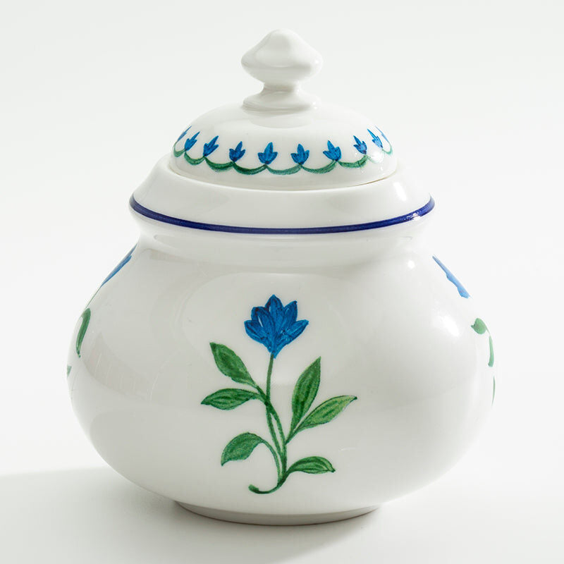 Halcyon Days Marguerite Blue Sugar Bowl