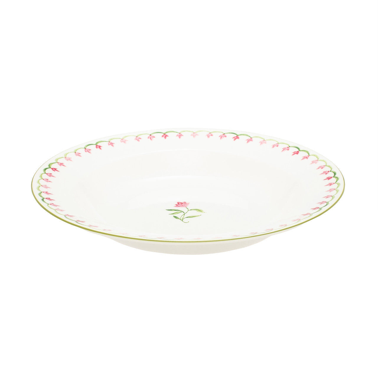 Halcyon Days Marguerite Pink 9" Rim Soup Bowl By Nina Campbell Plate