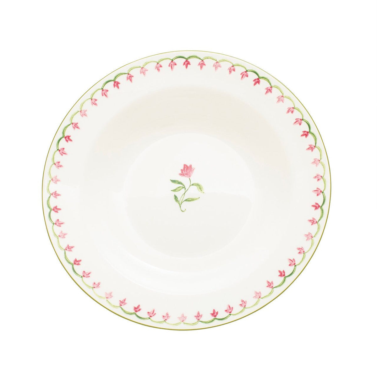 Halcyon Days Marguerite Pink 9" Rim Soup Bowl By Nina Campbell Plate, alternate view