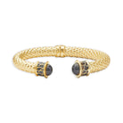 Halcyon Days Minoan Hinged Bangle in Black & Gold Women's Fine Bangle Bracelet