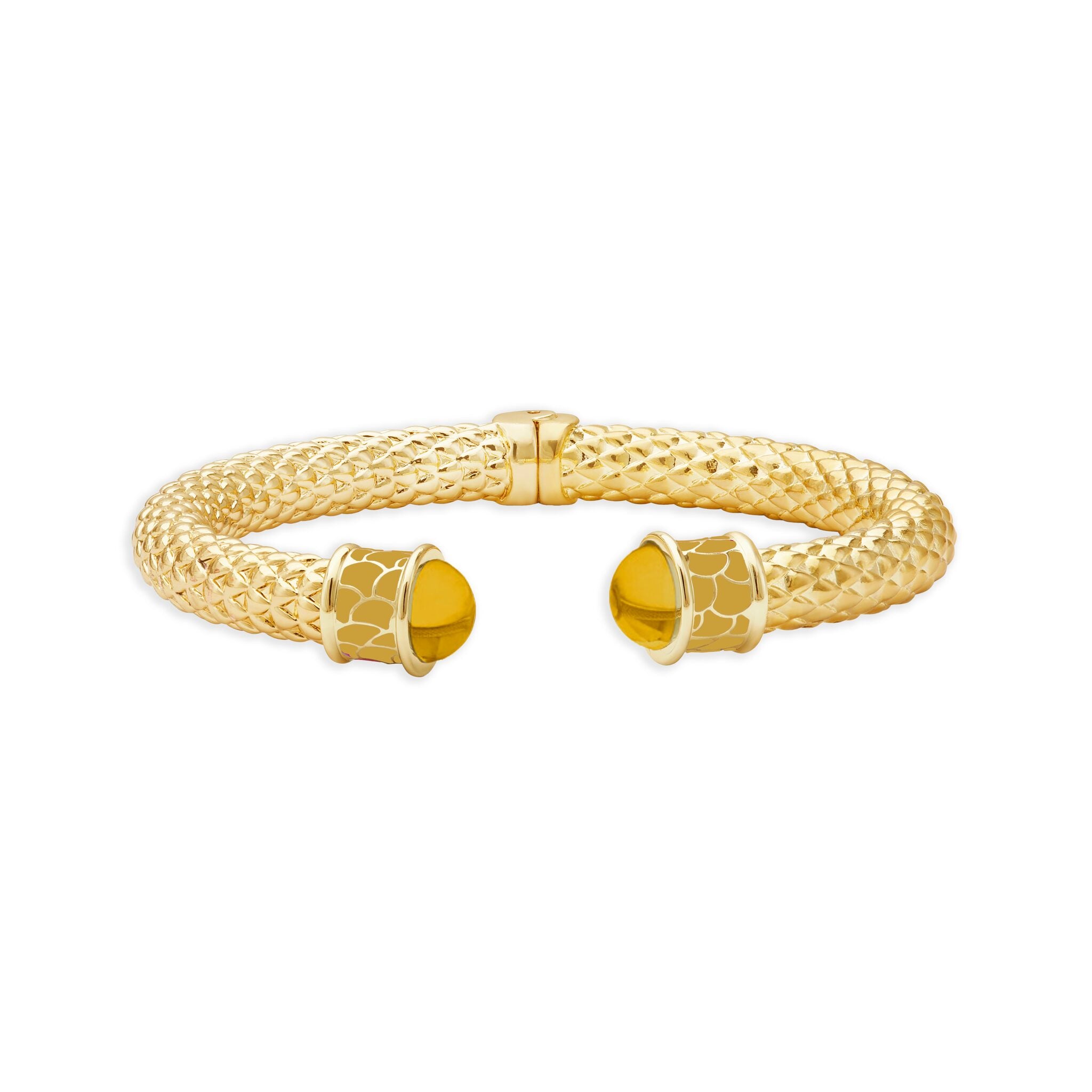 Halcyon Days Minoan Hinged Bangle in Citrine & Gold Women's Fine Bangle Bracelet