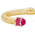 Halcyon Days Minoan Hinged Bangle in Pink Tourmaline & Gold, alternate view