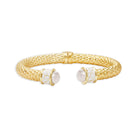 Halcyon Days Minoan Torque Pearl & Gold Bangle Women's Fine Bangle Bracelet