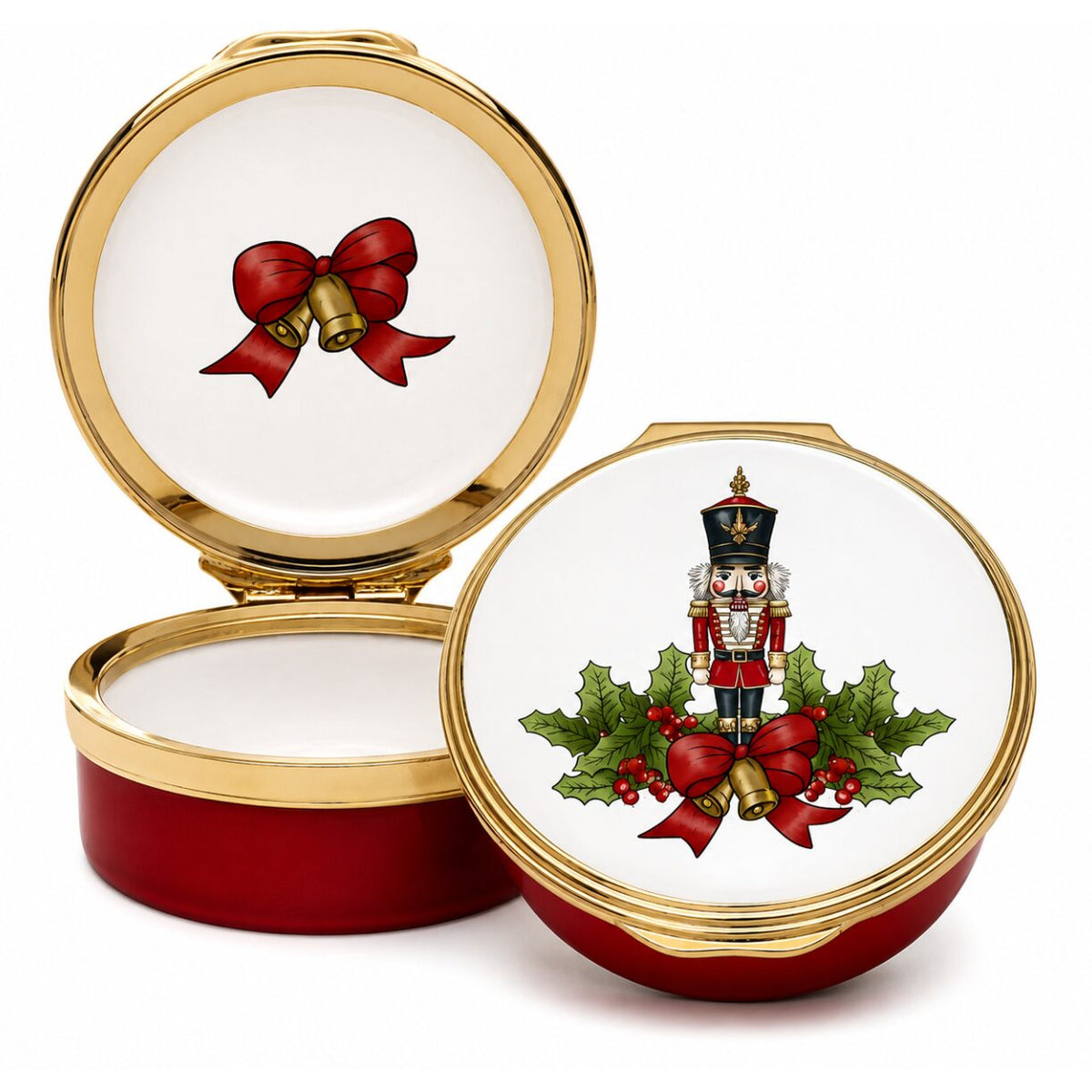 Halcyon Days Nutcracker with Bow - Enamel Box