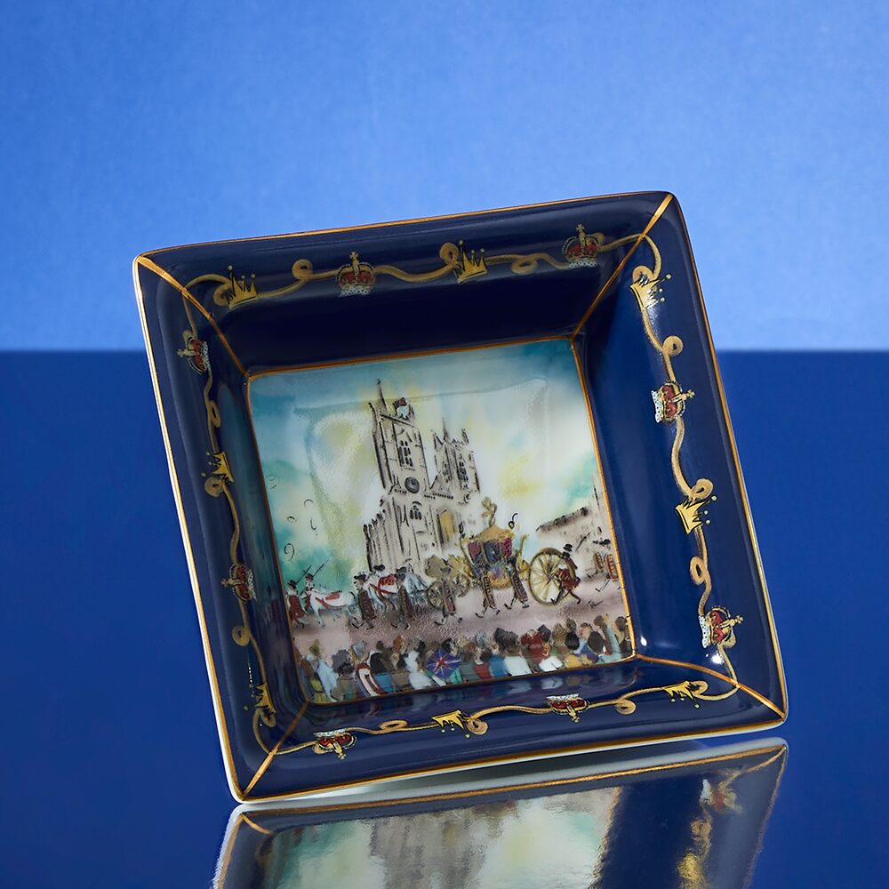 Halcyon Days Pageantry At Westminster Abbey Square Trinket Tray, alternate view
