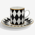 Halcyon Days Parterre Black - Fine Bone China Coffee Cup & Saucer Cup & Saucer Set