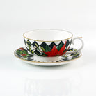 Halcyon Days Parterre Black with Poinsettia Tea For One, alternate view