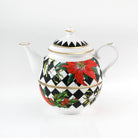 Halcyon Days Parterre Black with Poinsettia Tea For One, alternate view