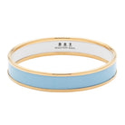 Halcyon Days Preppy Push-On Enamel Bangle in Forget-Me-Not Blue & Gold Women's Fine Bangle Bracelet — Small