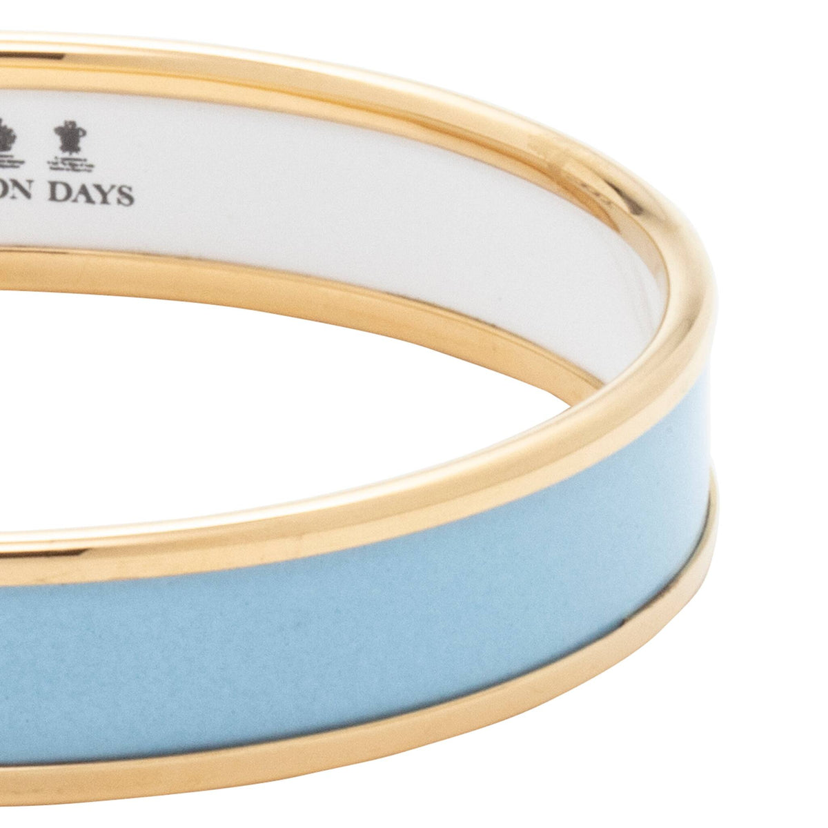 Halcyon Days Preppy Push-On Enamel Bangle in Forget-Me-Not Blue & Gold, alternate view