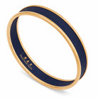 Halcyon Days Preppy Push-On Enamel Bangle in Navy & Gold, alternate view
