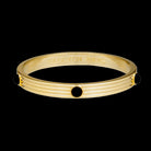 Halcyon Days Ribbed Cabochon Push-on Bangle in Black Women's Fine Bangle Bracelet