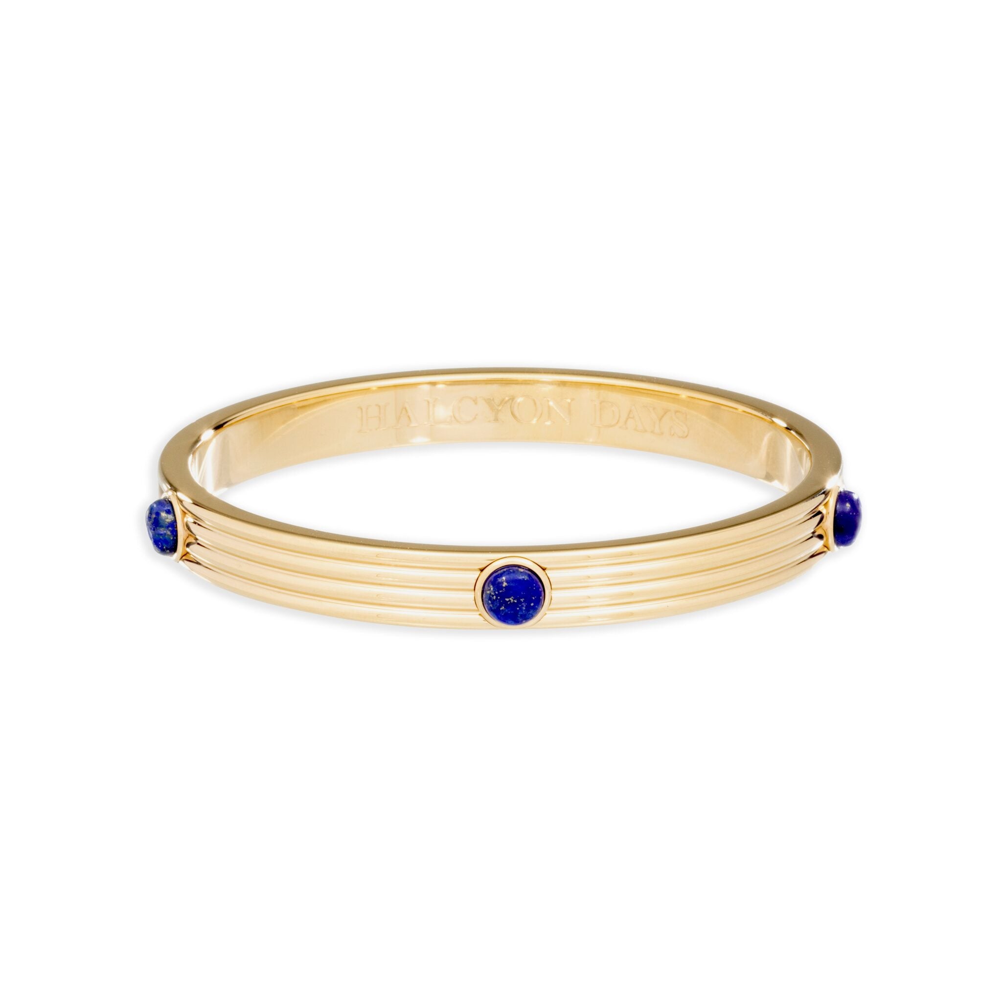 Halcyon Days Ribbed Cabochon Push-on Bangle in Deep Cobalt Women's Fine Bangle Bracelet