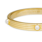 Halcyon Days Ribbed Cabochon Push-on Bangle in Pearl Women's Fine Bangle Bracelet, alternate view