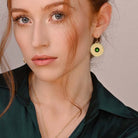Halcyon Days Salamander Cabochon Emerald & Gold Earrings, alternate view