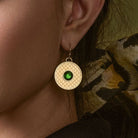 Halcyon Days Salamander Cabochon Emerald & Gold Earrings, alternate view