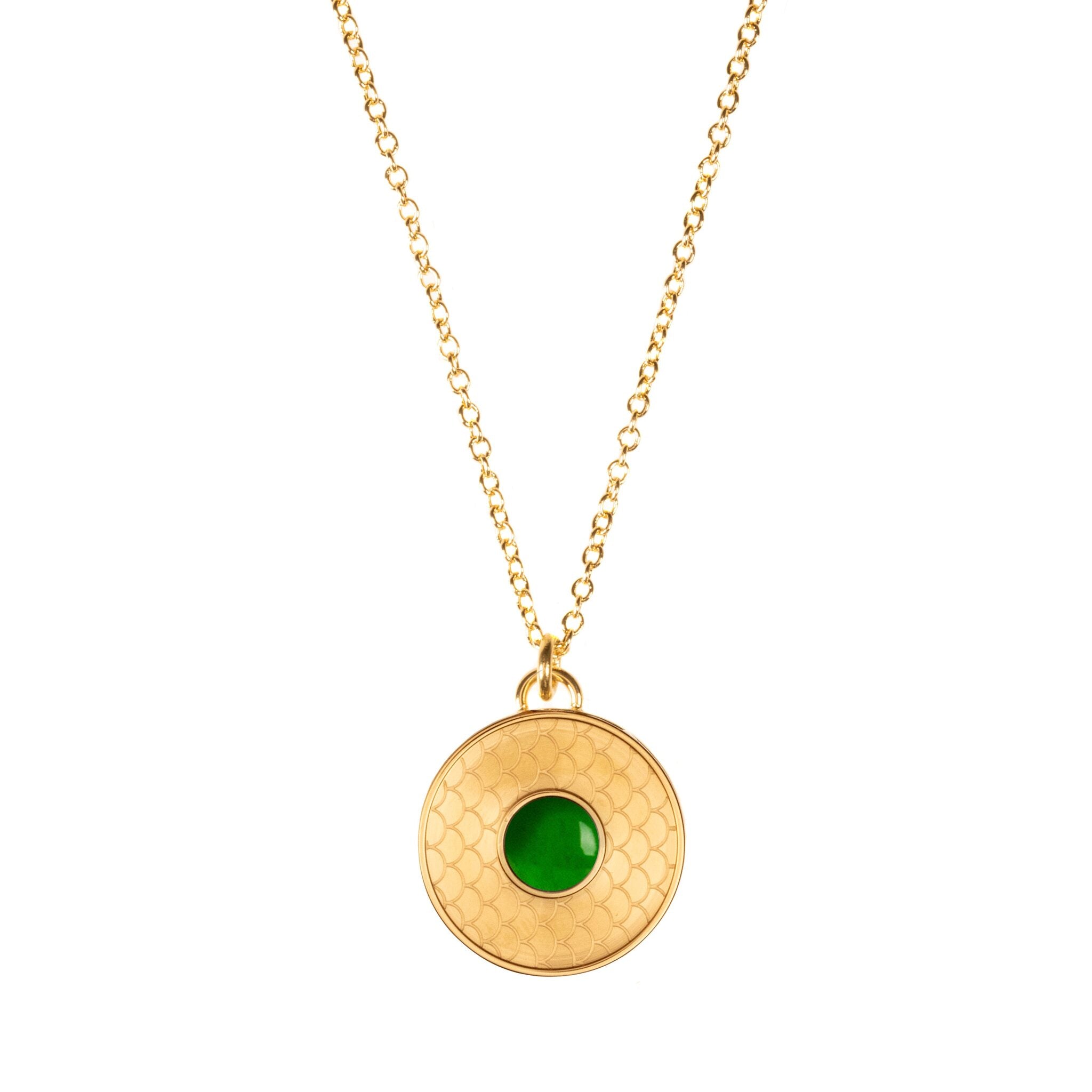 Halcyon Days Salamander Cabochon Emerald & Gold Necklace