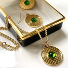 Halcyon Days Salamander Cabochon Emerald & Gold Necklace, alternate view