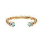 Halcyon Days Salamander Torque Bangle in Aquamarine & Gold Women's Fine Bangle Bracelet