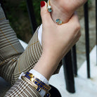 Halcyon Days Salamander Torque Bangle in Aquamarine & Gold, alternate view