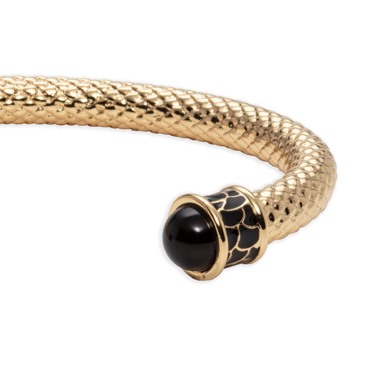 Halcyon Days Salamander Torque Bangle in Black & Gold Women's Fine Bangle Bracelet, alternate view