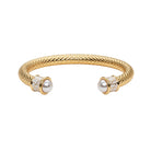 Halcyon Days Salamander Torque Bangle in Pearl & Gold Women's Fine Bangle Bracelet
